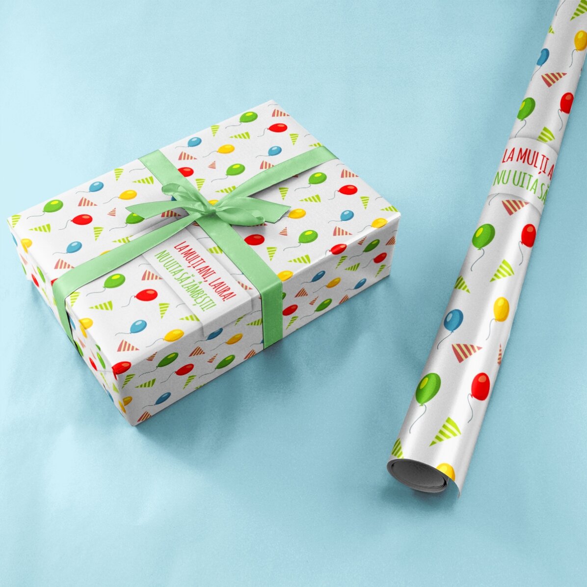 Individuell gestaltetes Geschenkpapier – Jubiläumsdesign