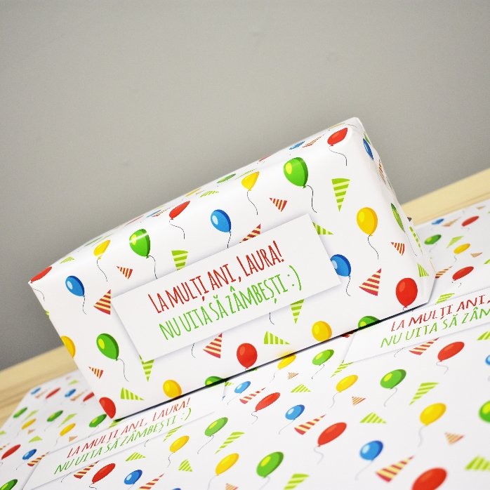 Individuell gestaltetes Geschenkpapier – Jubiläumsdesign