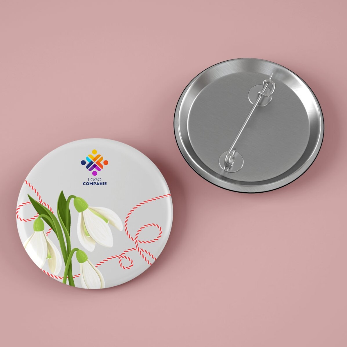 Personalisiertes Button mit Logo – Frühling