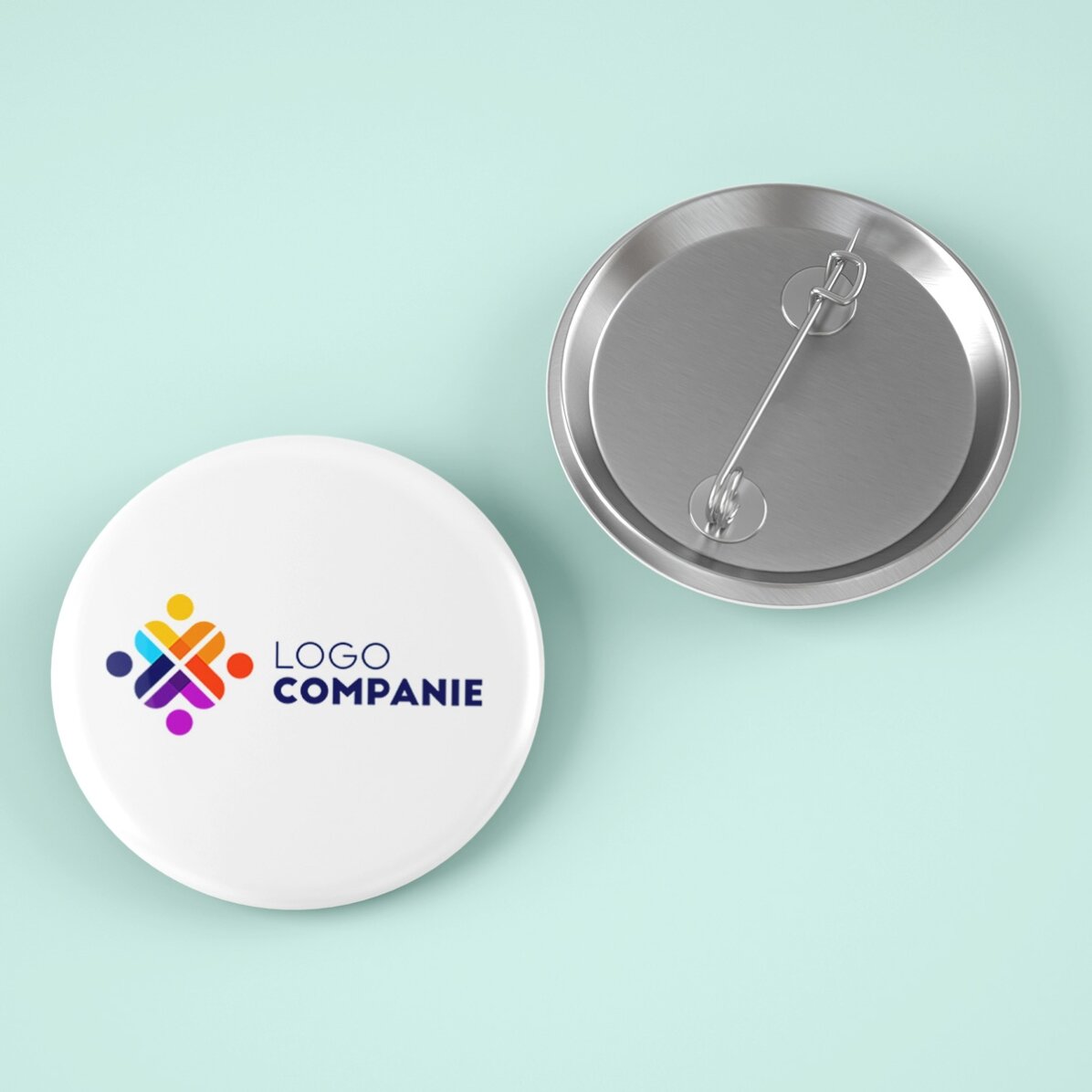 Individuell gestalteter Button mit Logo