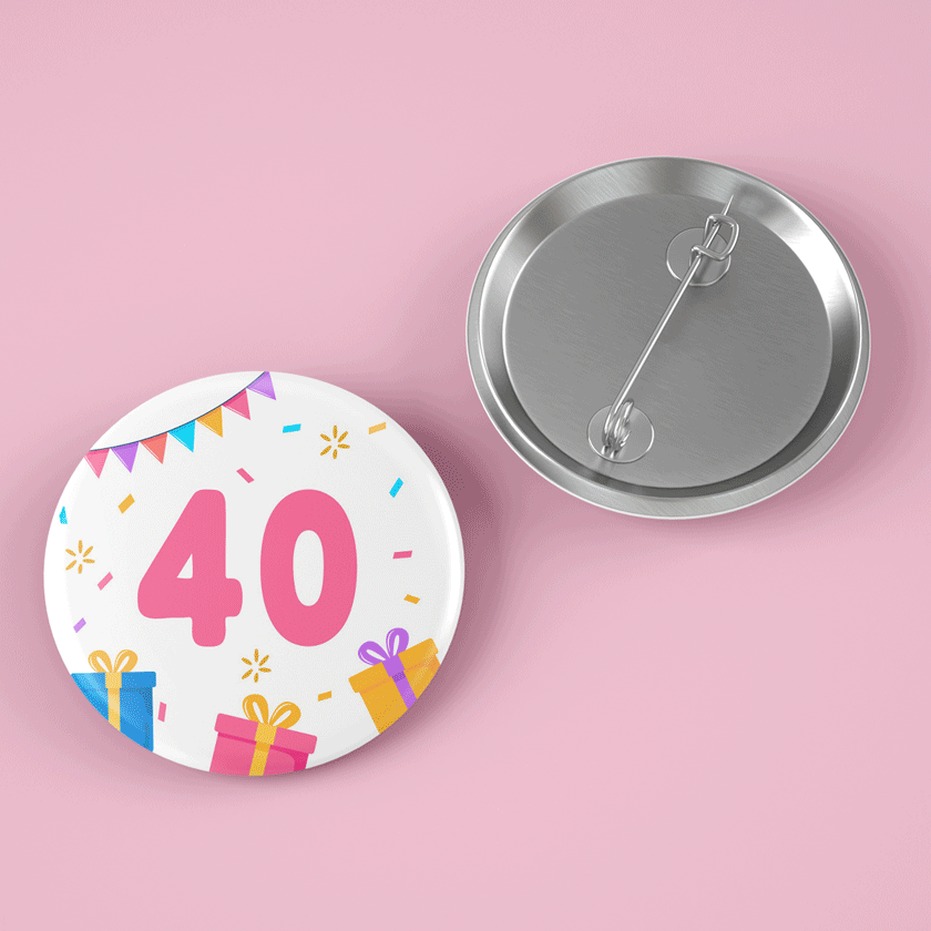 Personalisiertes Button mit Botschaft – Jubiläum