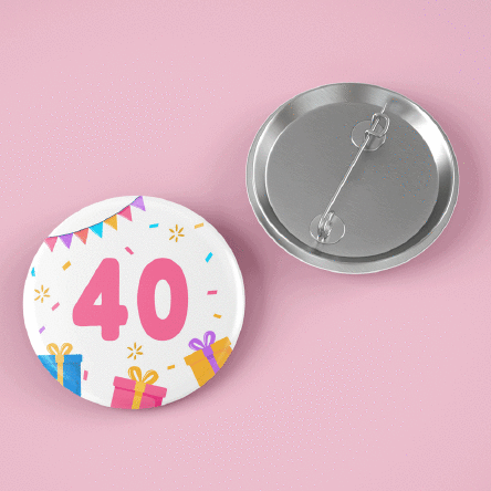 Personalisiertes Button mit Botschaft – Jubiläum