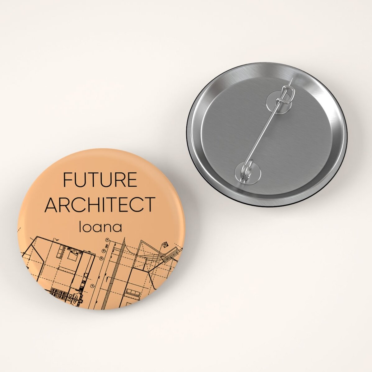 Personalisiertes Button mit Botschaft – Architekt