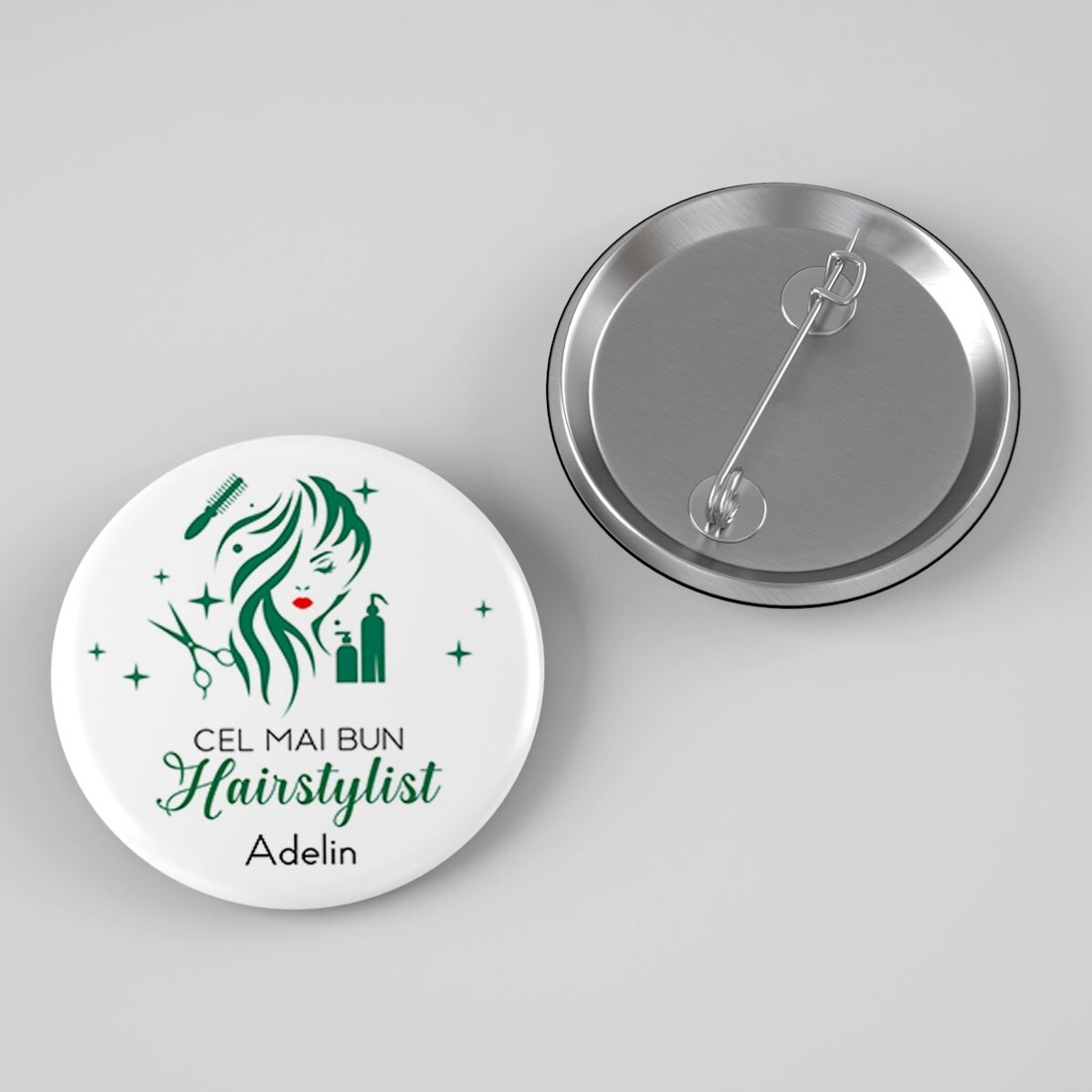 Personalisiertes Button mit Botschaft – Der beste Friseur