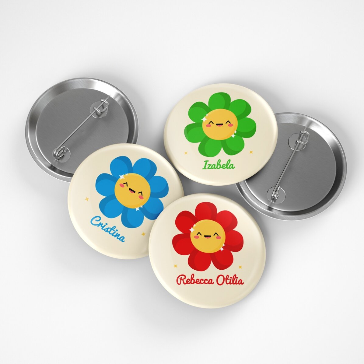 Personalisiertes Namensschild – Modell „Bunte Blume“