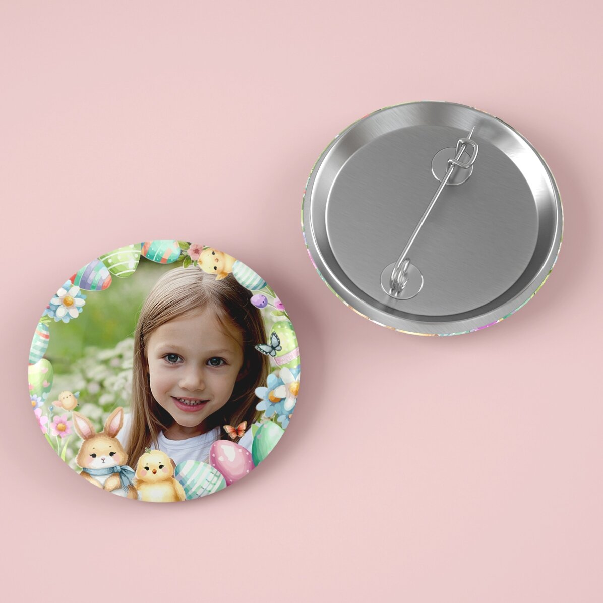 Personalisiertes Button mit Foto – Ostern