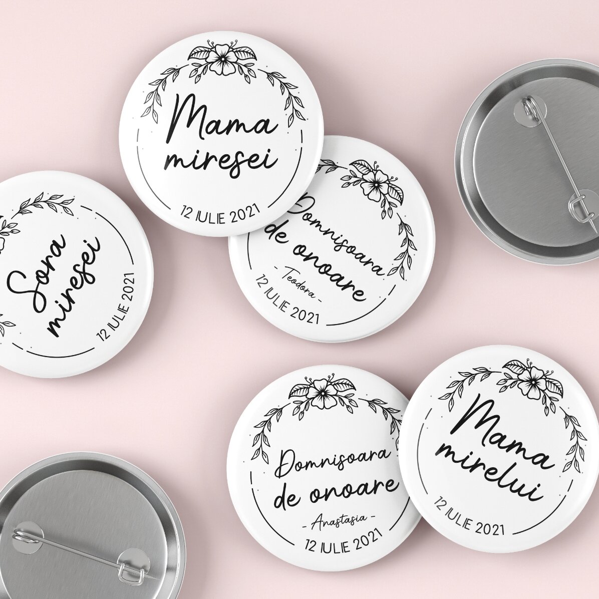 Personalisiertes Button mit Text – Bride