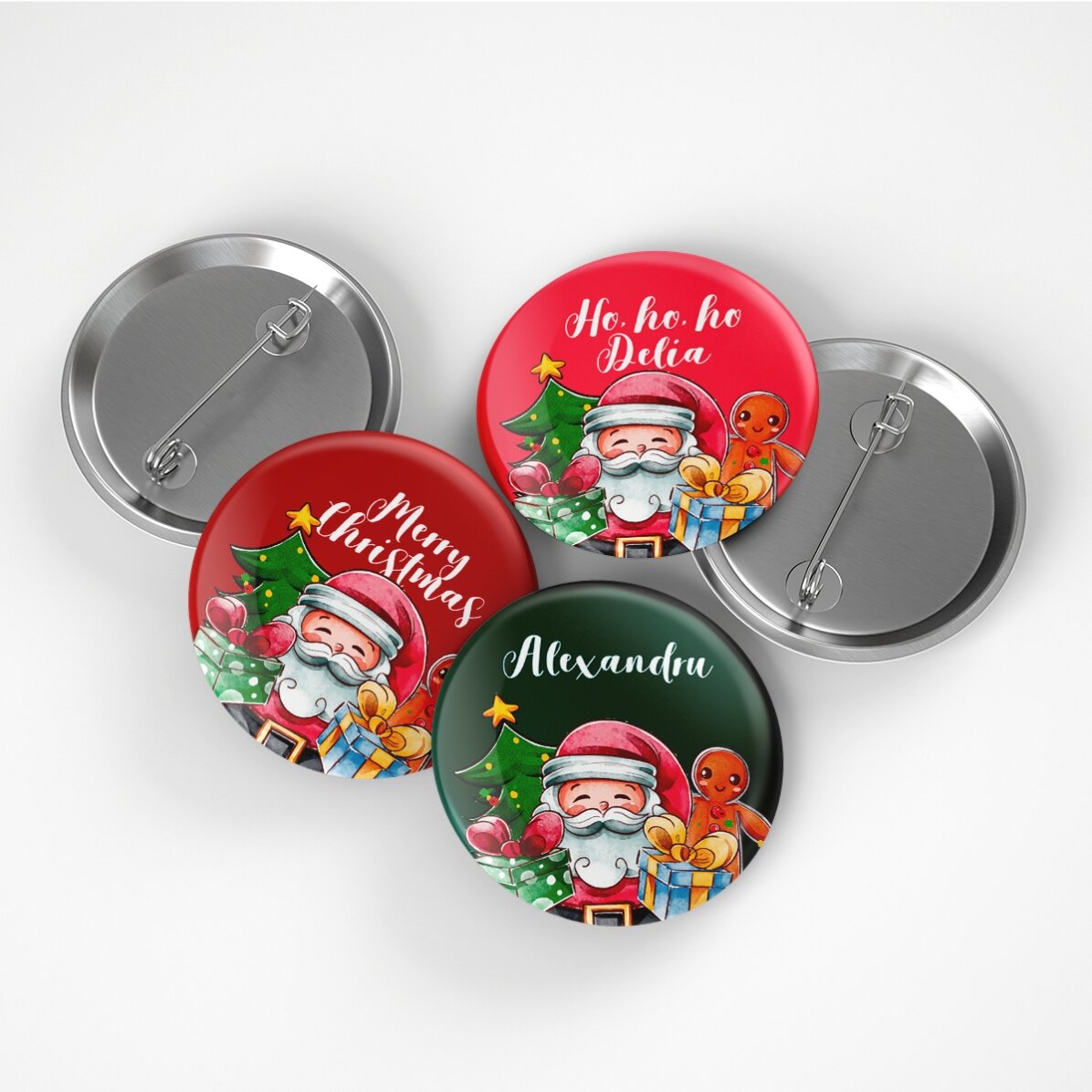 Personalisiertes Button mit Text – Weihnachten