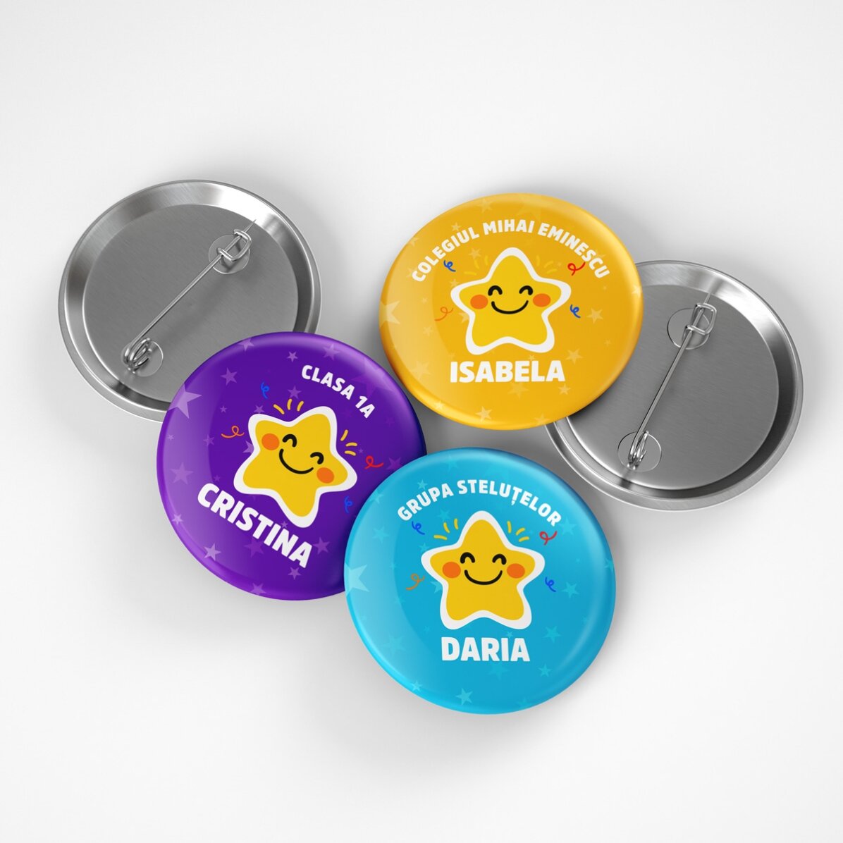 Personalisiertes Button mit Text – Die Sternchen-Gruppe