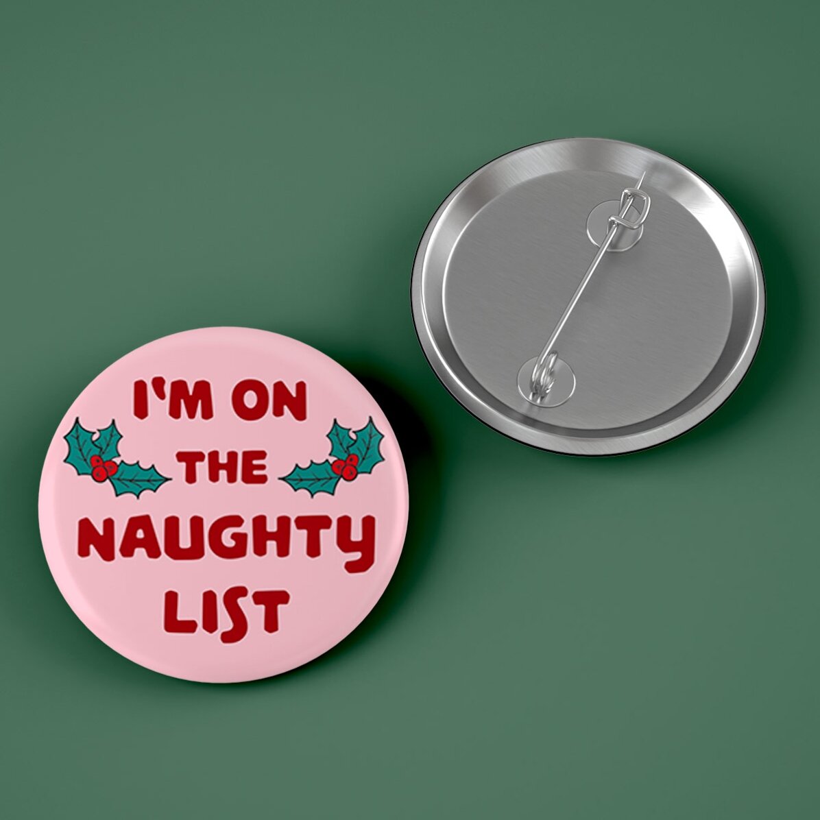 Personalisiertes Button mit Text – Naughty List