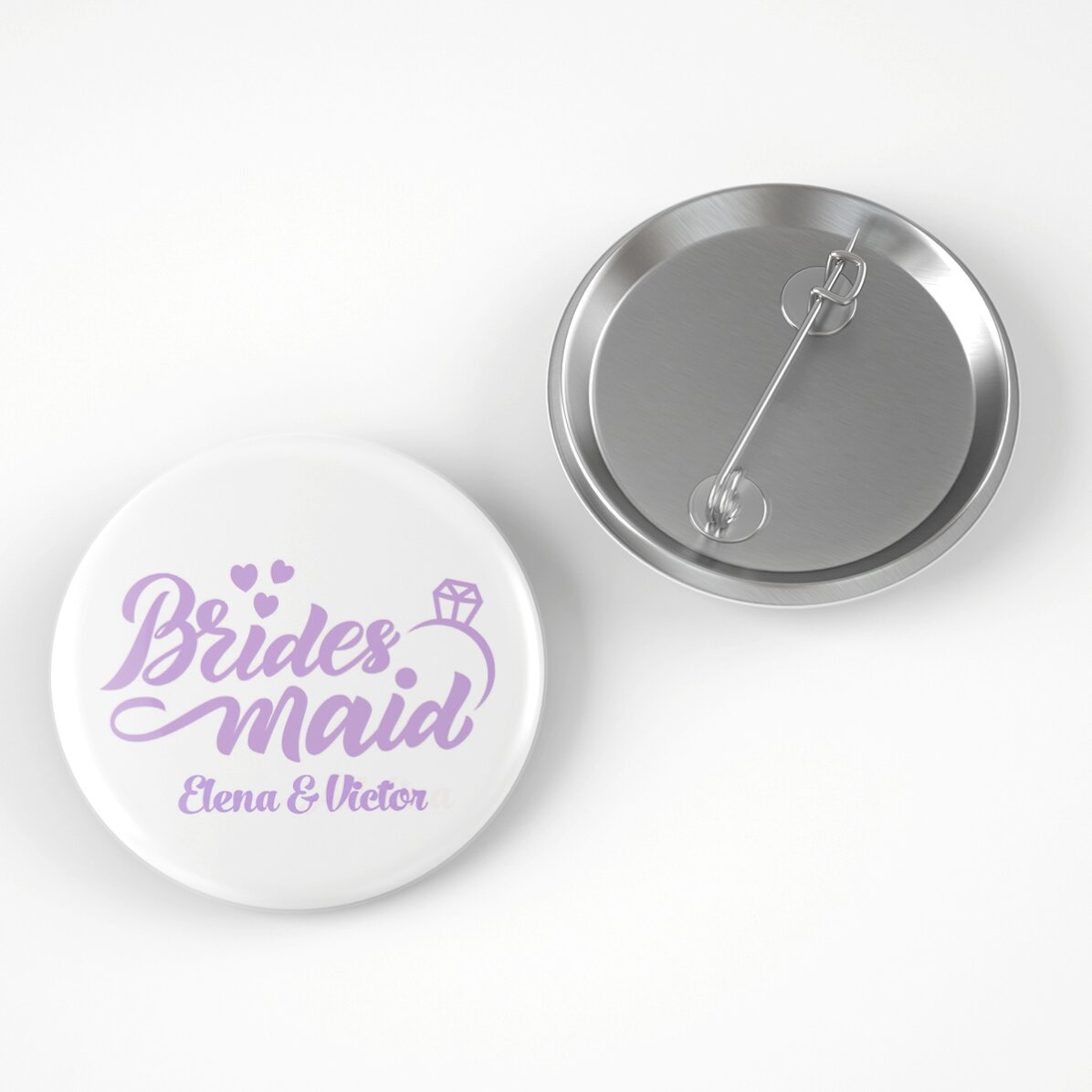 Personalisiertes Button mit Text für Brautjungfern