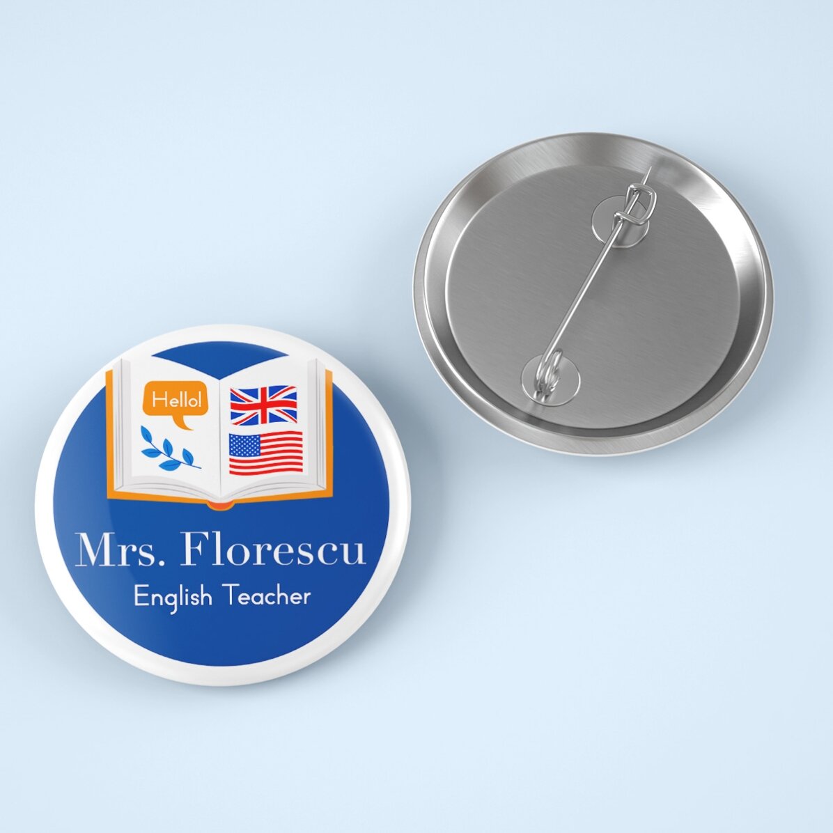 Personalisiertes Button mit Text – Englischlehrer