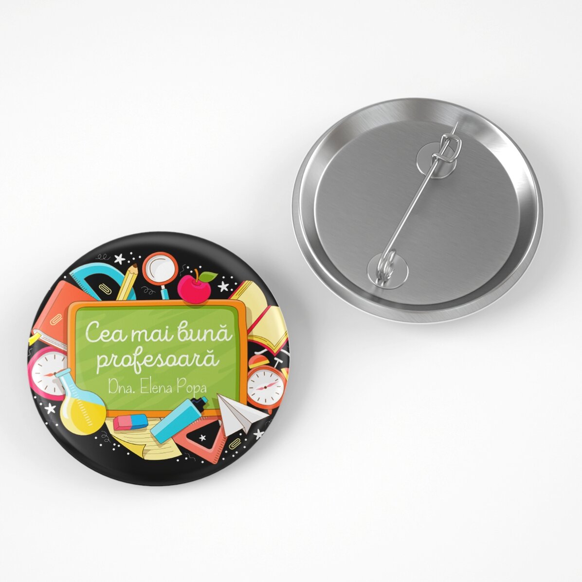 Personalisiertes Button mit Text – Schule