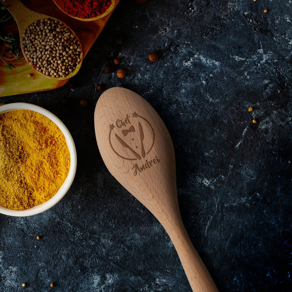 Personalisierter Holzlöffel – Chefkoch