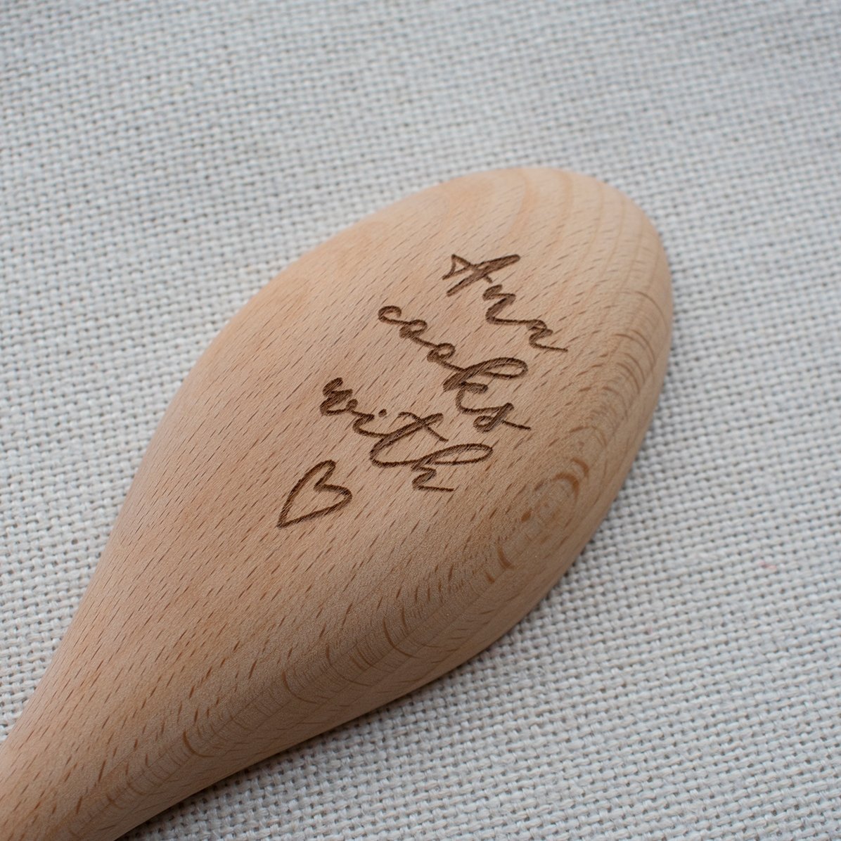 Personalisierter Holzlöffel – Cook with love