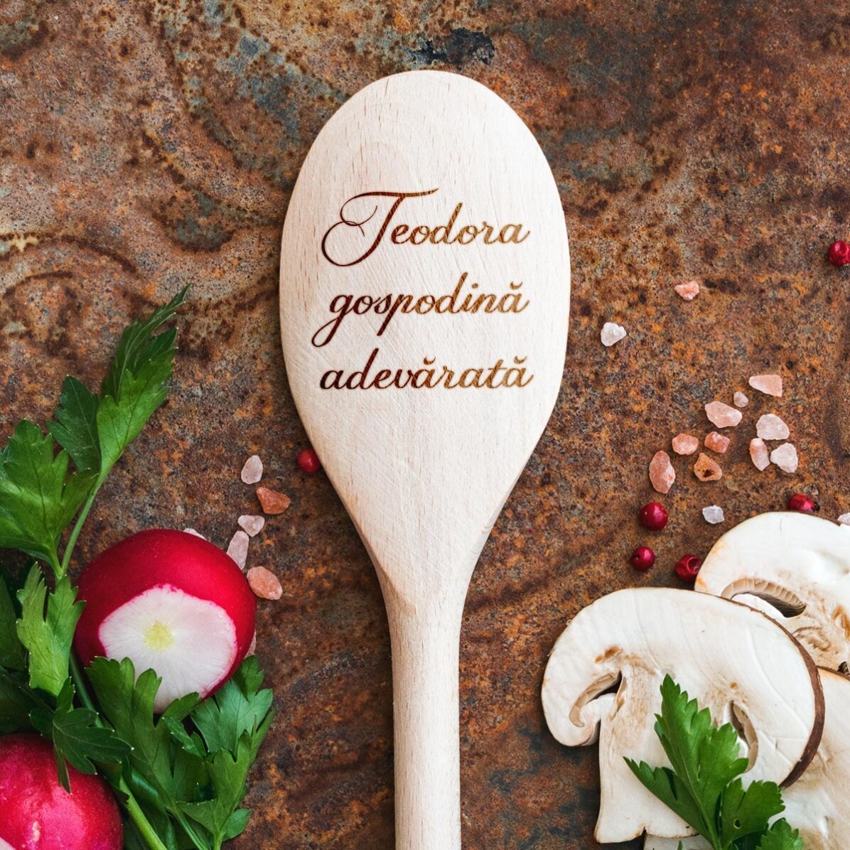 Personalisierter Holzlöffel mit Text – Gospodina