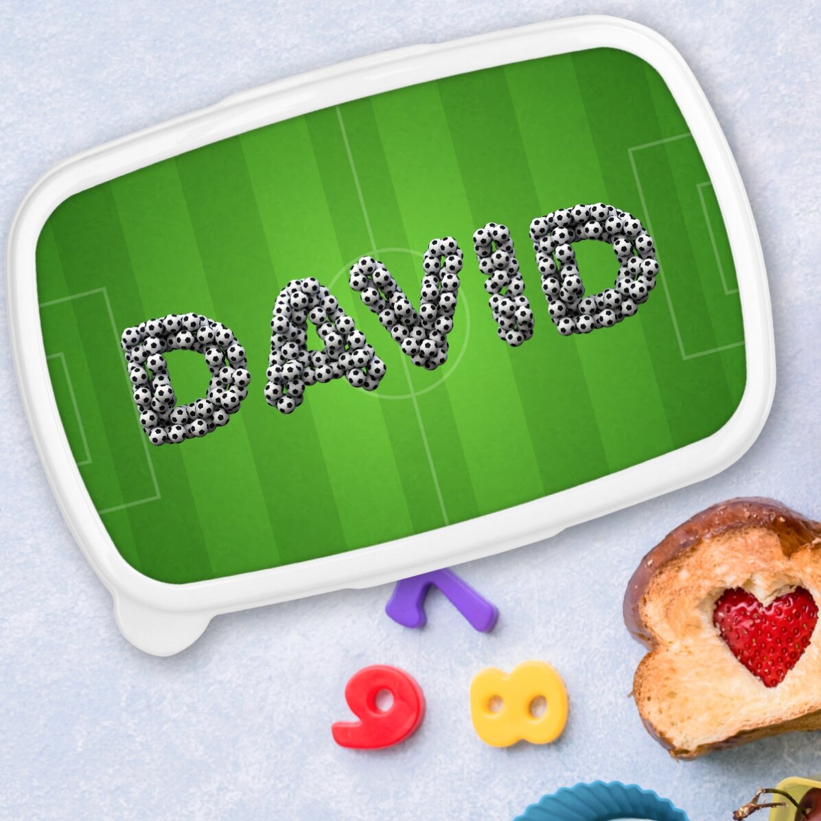 Lunchbox, personalisierte Auflaufform mit Namen – Fußball
