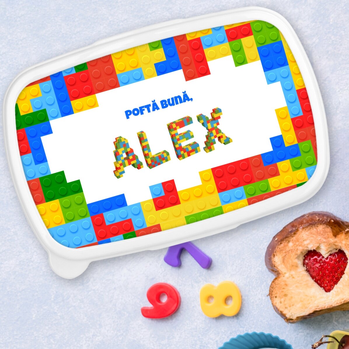Lunchbox, personalisierte Auflaufform mit Namen – Lego