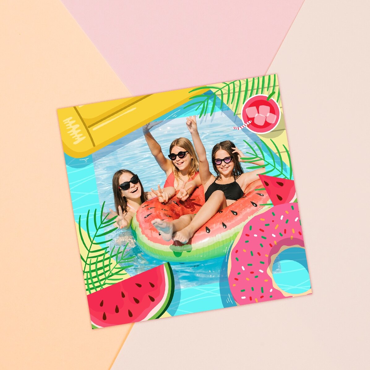 Individuell gestalteter Magnet 10x10 mit einem Foto – Summer time!