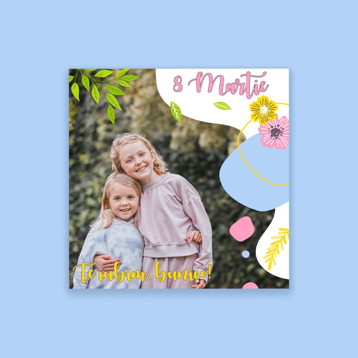 Individuell gestalteter Magnet 10x10 mit Foto und Text – Happiness