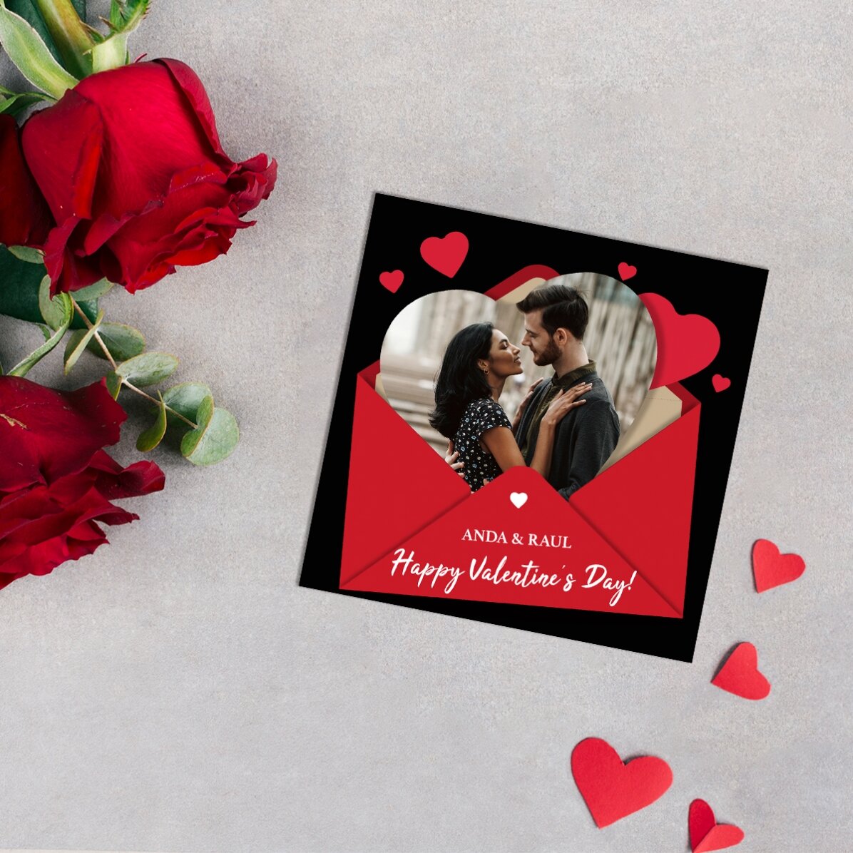 Individuell gestalteter Magnet 10x10 mit Foto und Text – Ich liebe dich