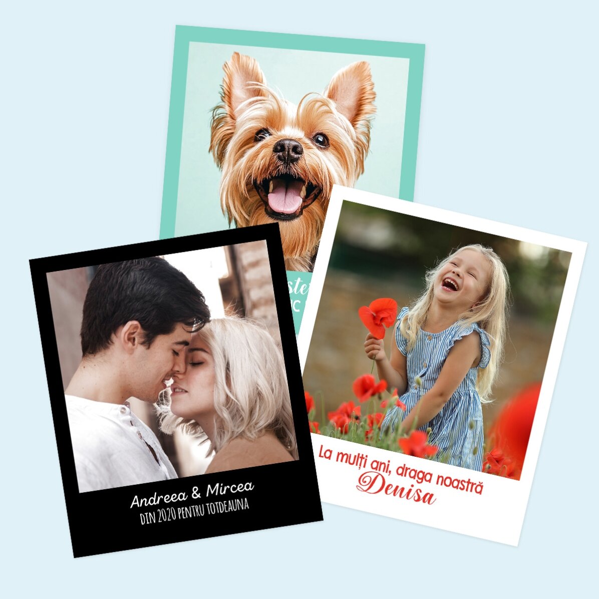 Individuell gestalteter Magnet (10 x 12 cm) mit Foto und Text – im Polaroid-Format