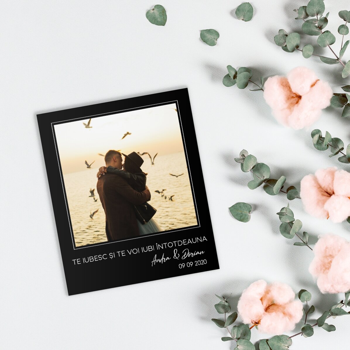 Individuell gestalteter Magnet (10 x 12 cm) mit Foto und Text – Memories