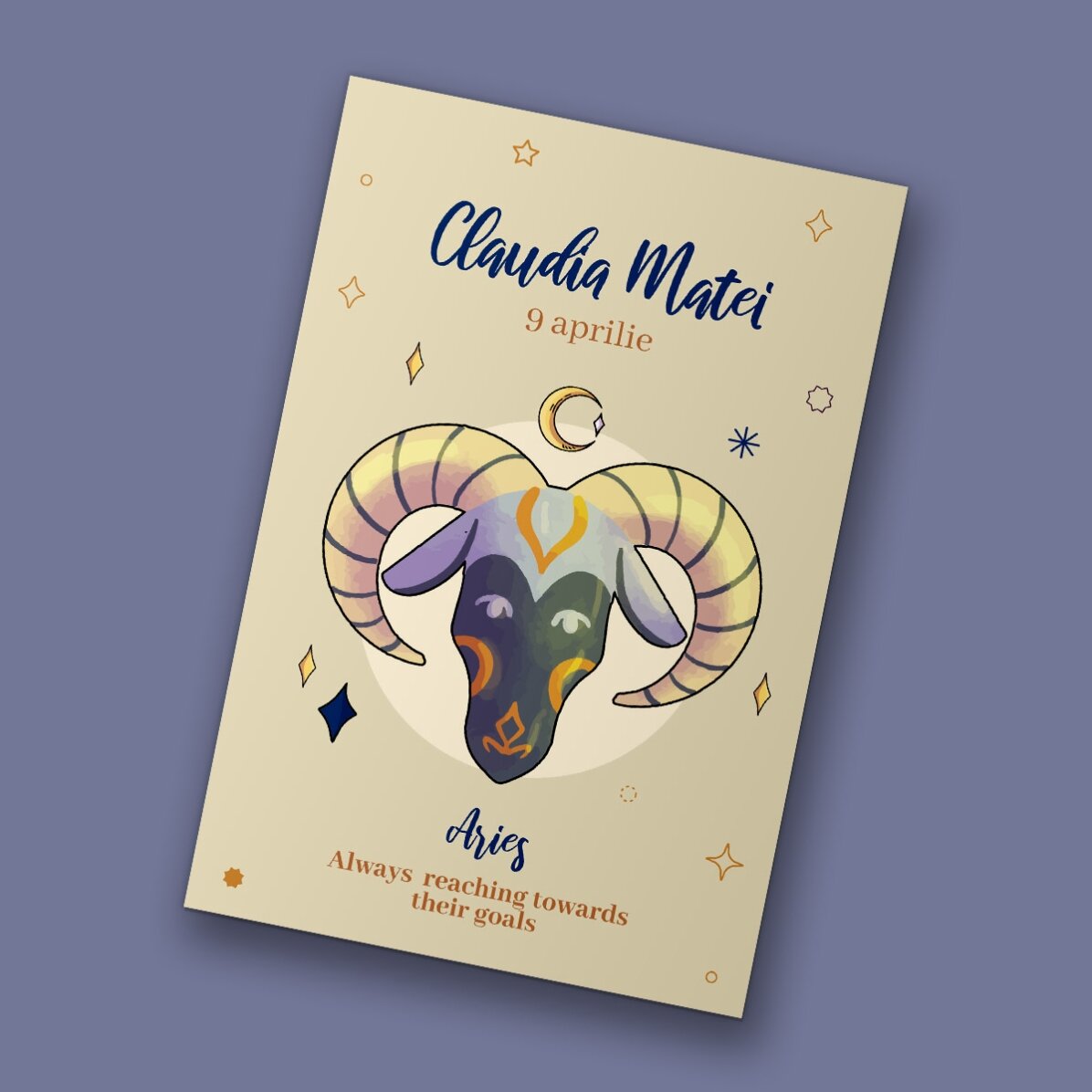 Individuell gestalteter Magnet 10 x 15 cm mit Text – Sternzeichen Widder