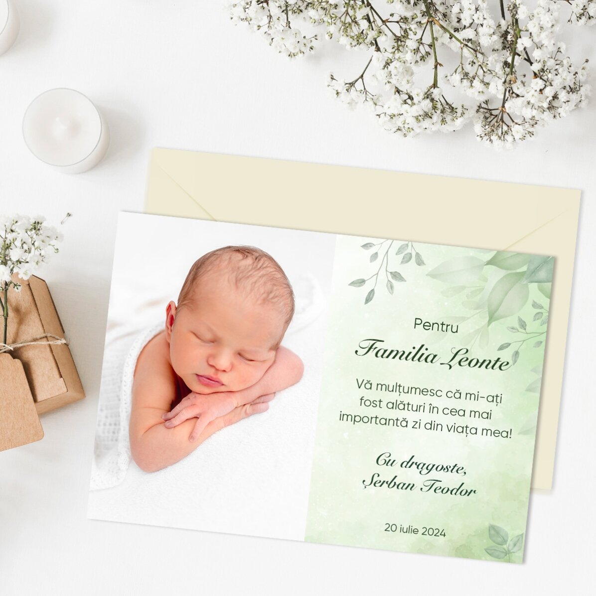 Individuell gestalteter Magnet (10 x 7 cm) mit Foto und Botschaft – Taufandenken