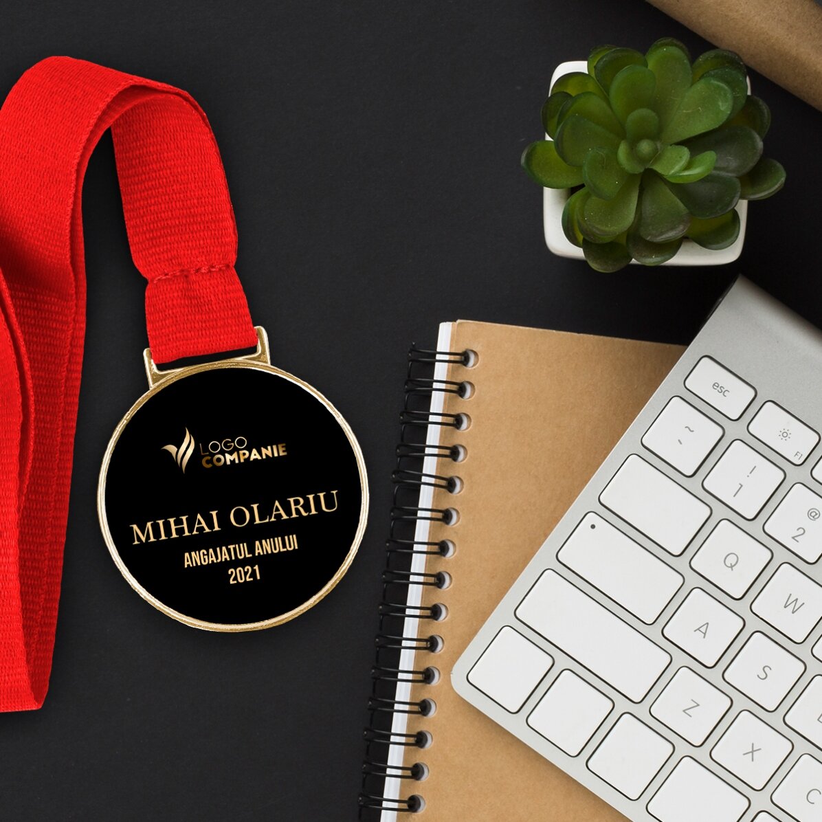 Personalisierte Medaille mit Logo und Text