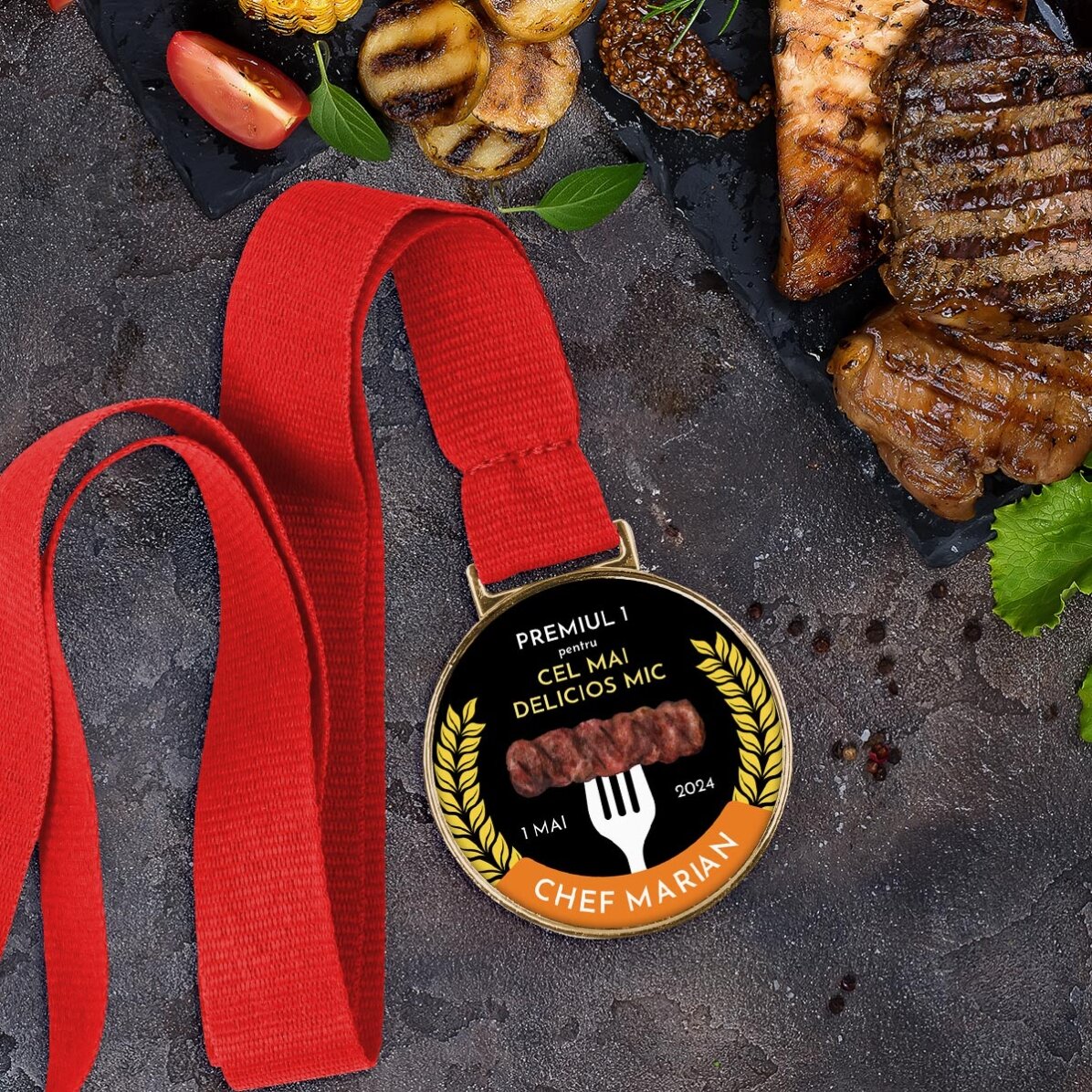 Personalisierte Medaille mit Botschaft – Der Champion der Kleinen