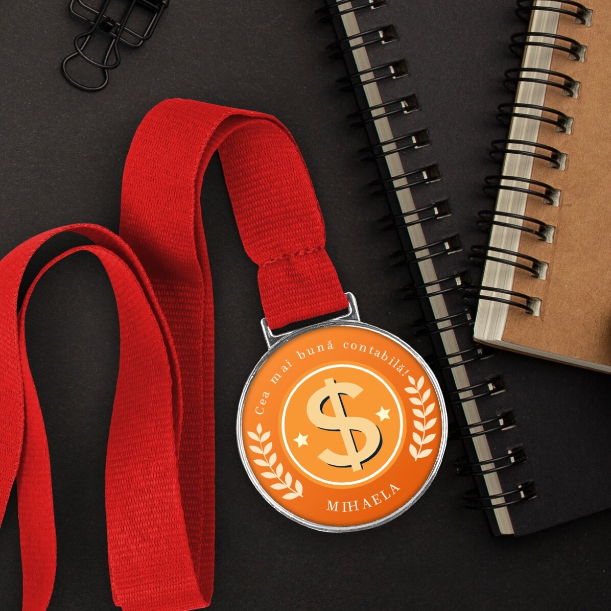 Personalisierte Medaille mit Botschaft – Buchhalter