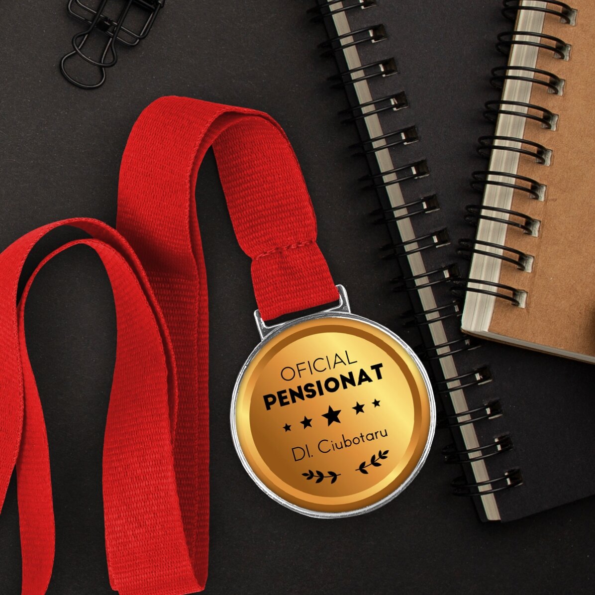 Personalisierte Medaille mit Botschaft – Pensionär