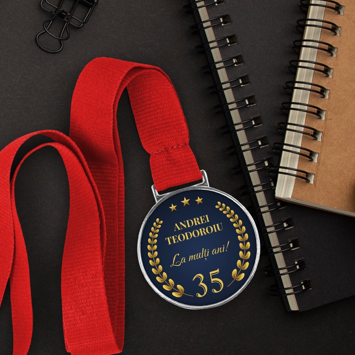 Personalisierte Medaille mit Text – Jubiläum