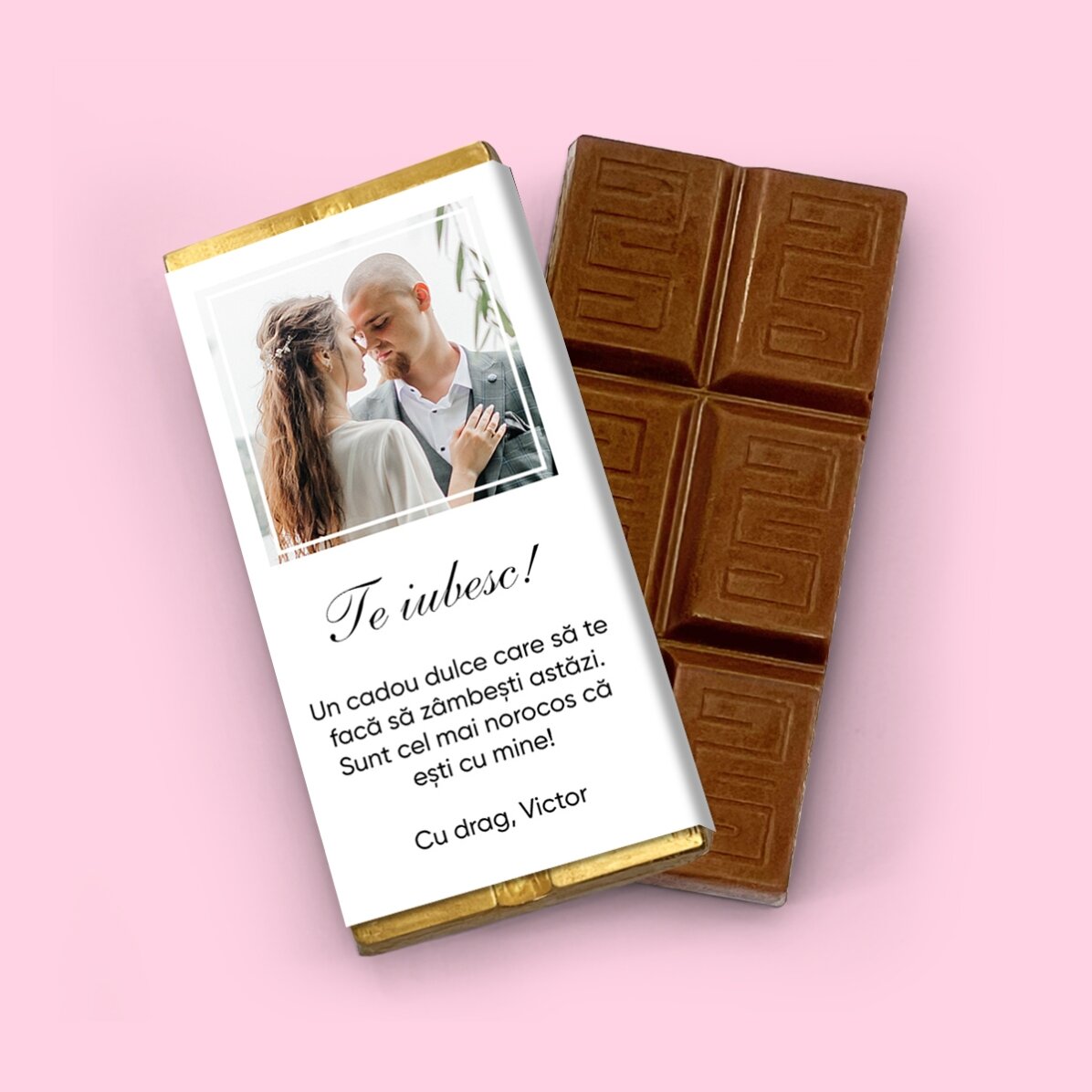 Mini-Schokoladentafel, individuell gestaltet mit einem Foto und einer Botschaft