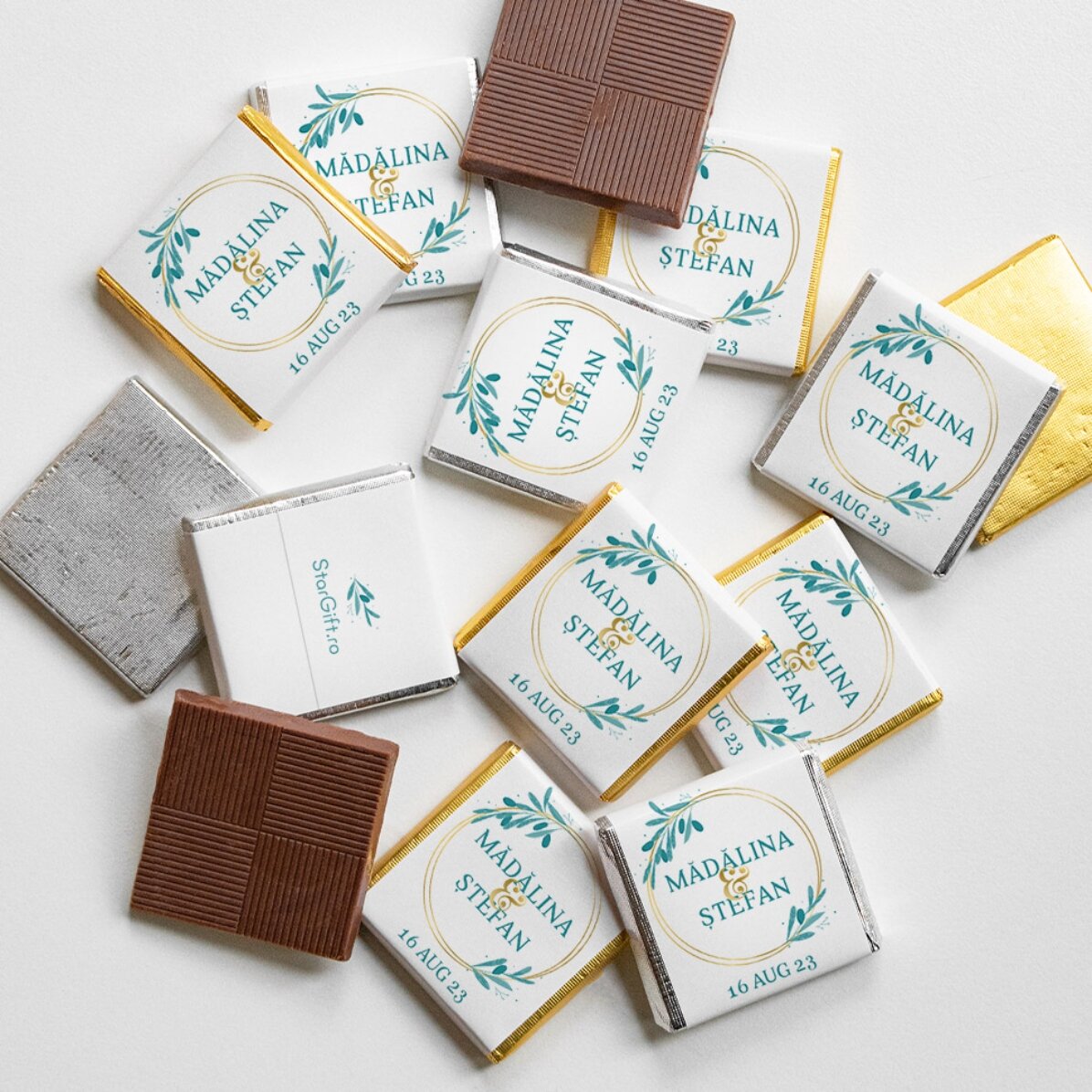Personalisierte Mini-Schokoladenpraline mit Botschaft – Elegant