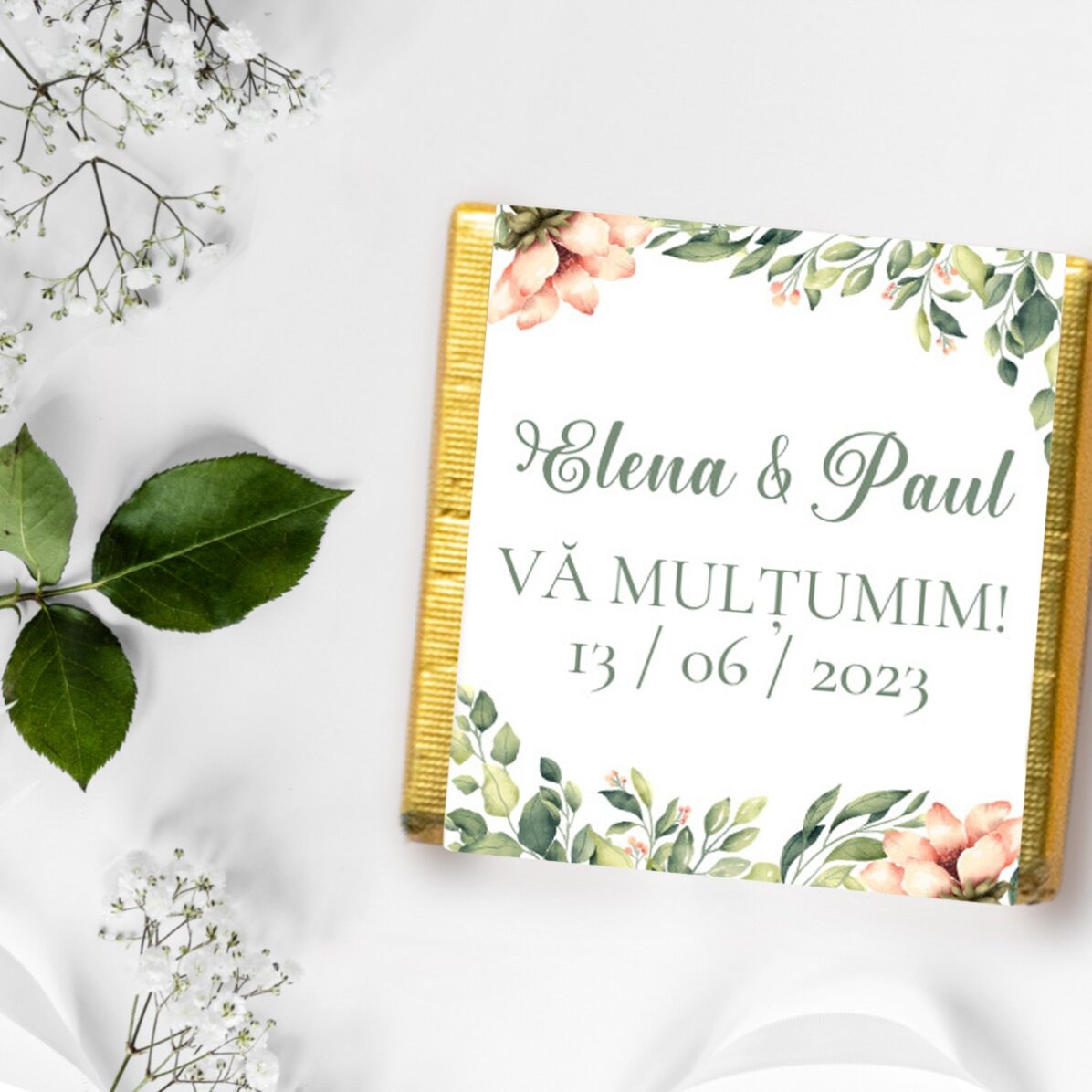Personalisierte Mini-Schokolade mit Botschaft – Thank you!