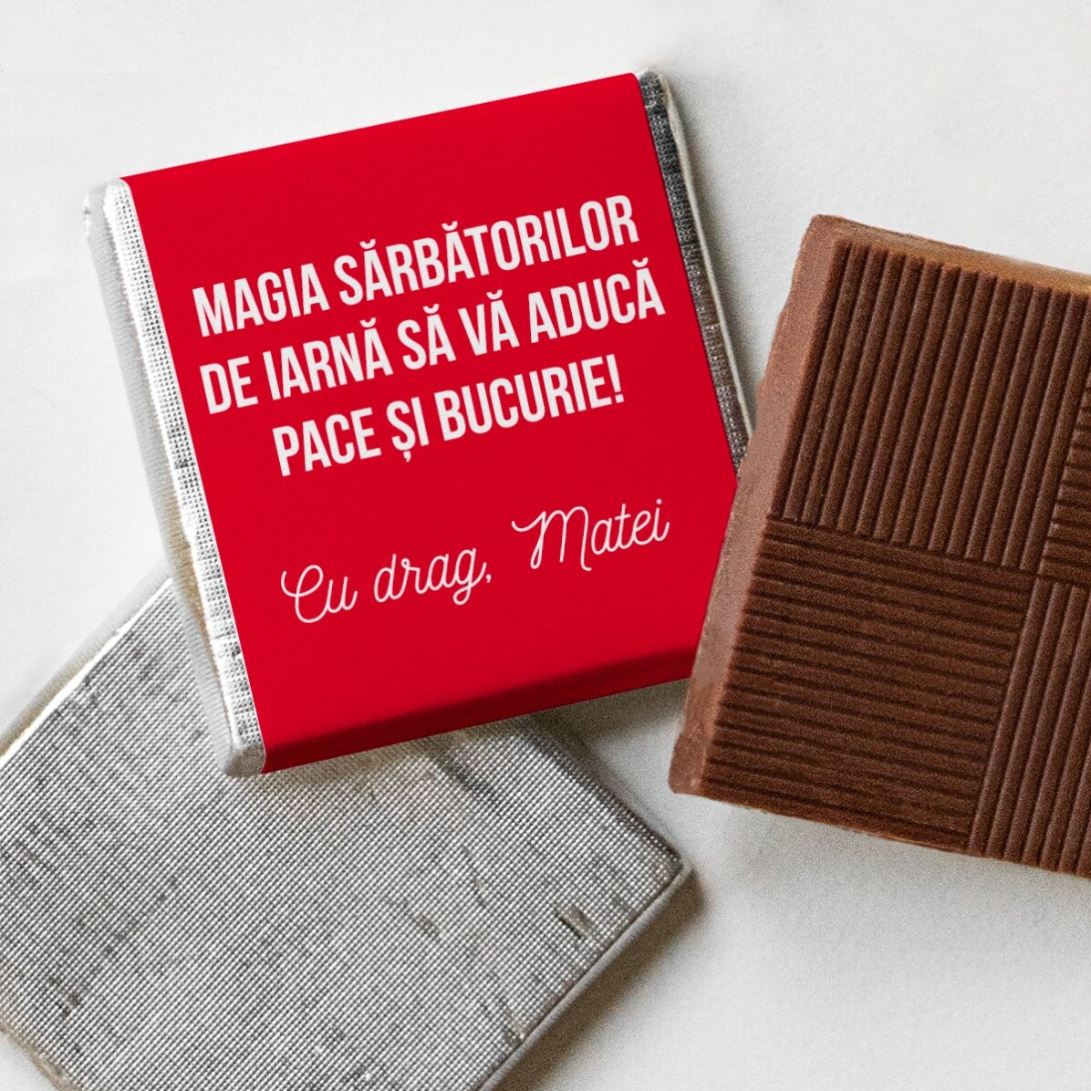 Personalisierte Mini-Schokolade mit Botschaft