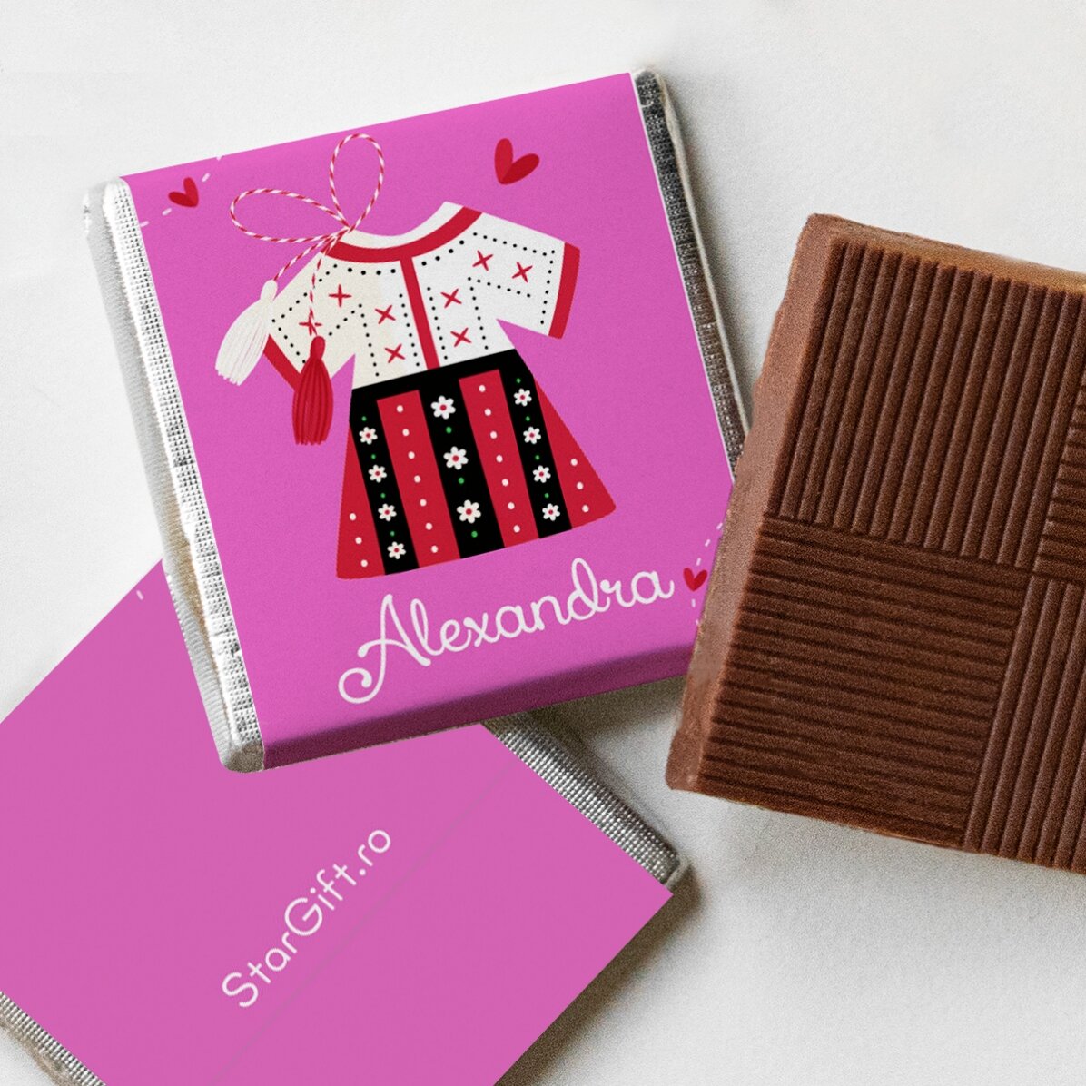 Personalisierte Mini-Schokolade mit Namen – 1. März