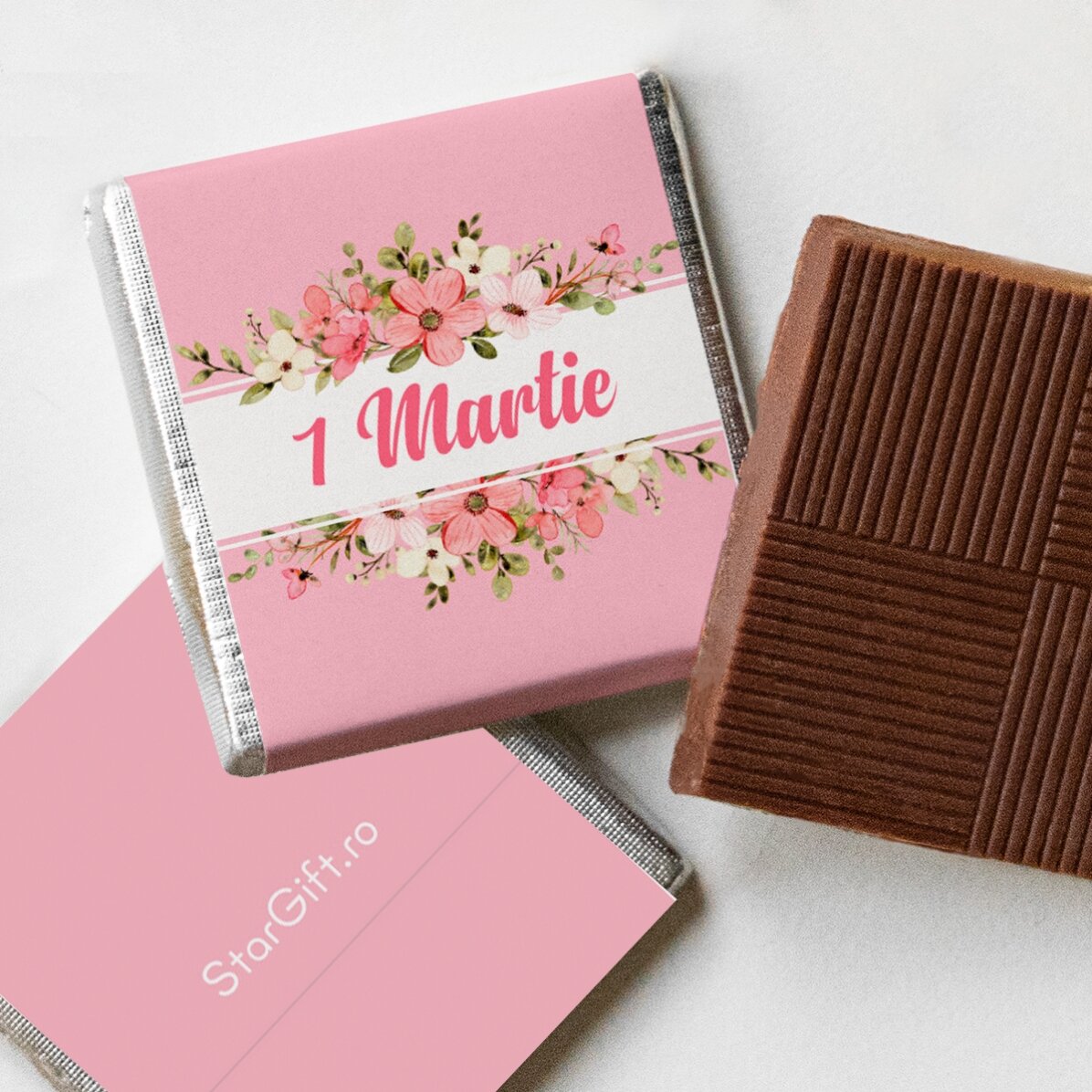 Personalisierte Mini-Schokolade mit Namen – Frühlingsblumen