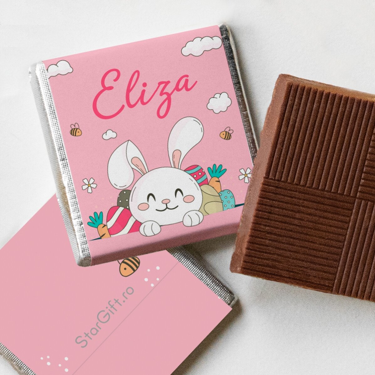 Personalisierte Mini-Schokolade mit Namen – Hase