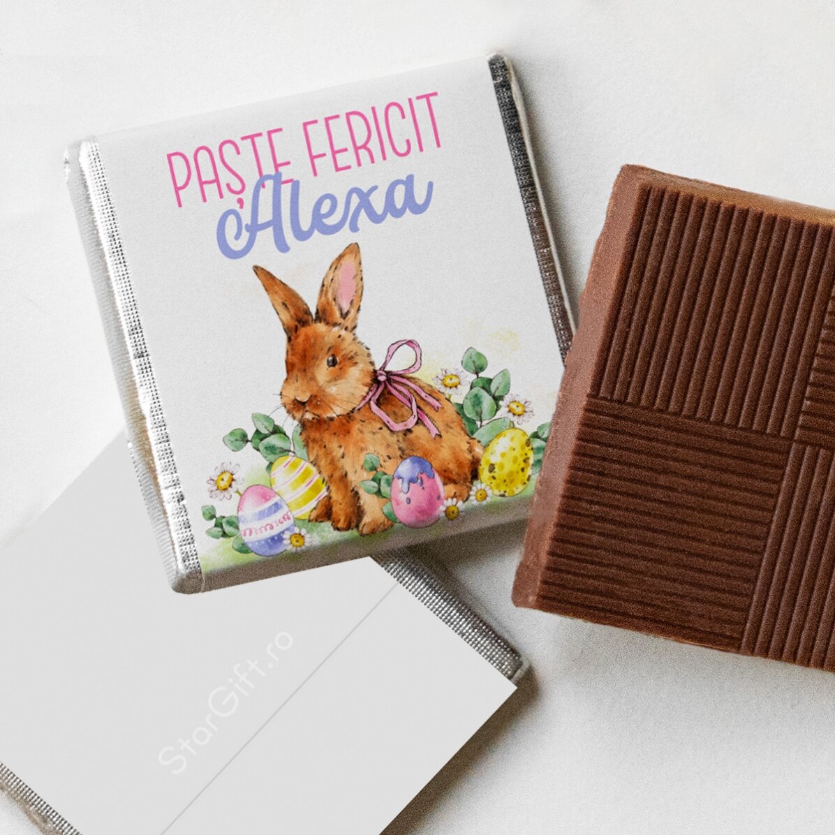 Personalisierte Mini-Schokolade mit Text – Bunny