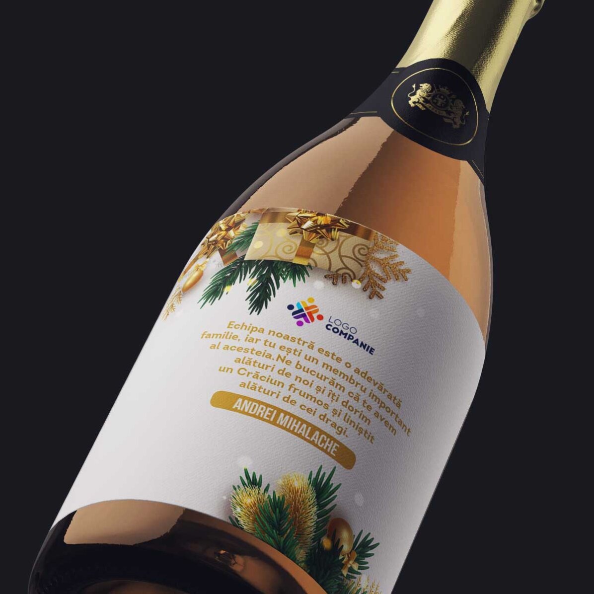 Personalisierte Mini-Sektflasche mit Botschaft und Logo – Eine festliche Geschichte