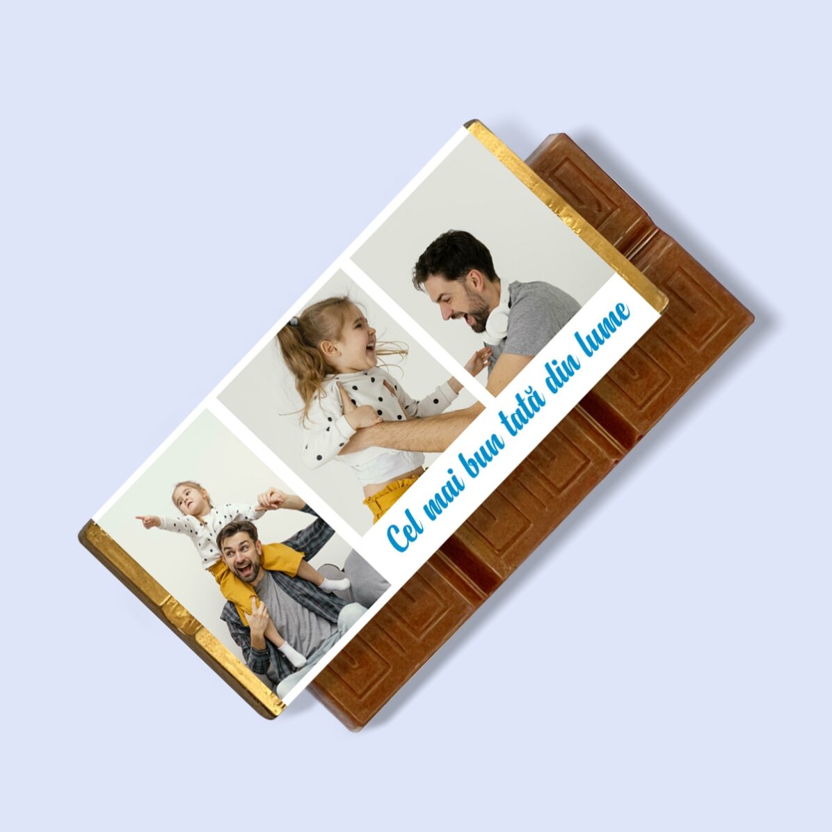 Personalisierte Mini-Schokoladentafel mit 3 Fotos und einer Botschaft