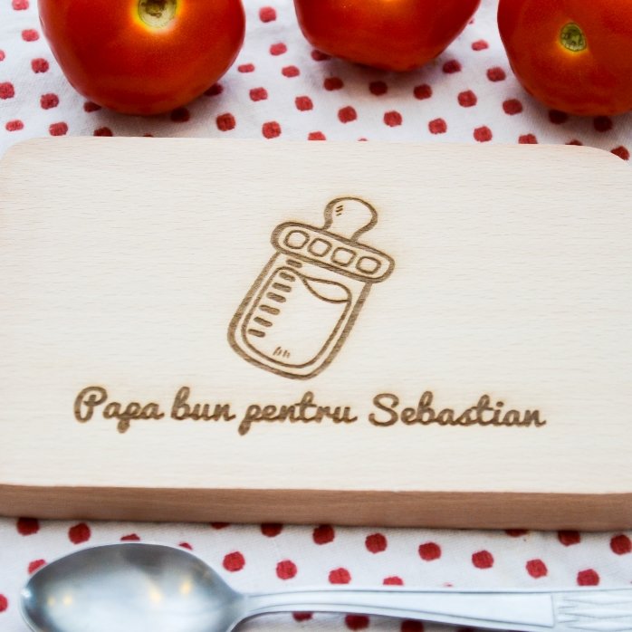 Individuell gestaltetes Mini-Schneidebrett – Babyflasche