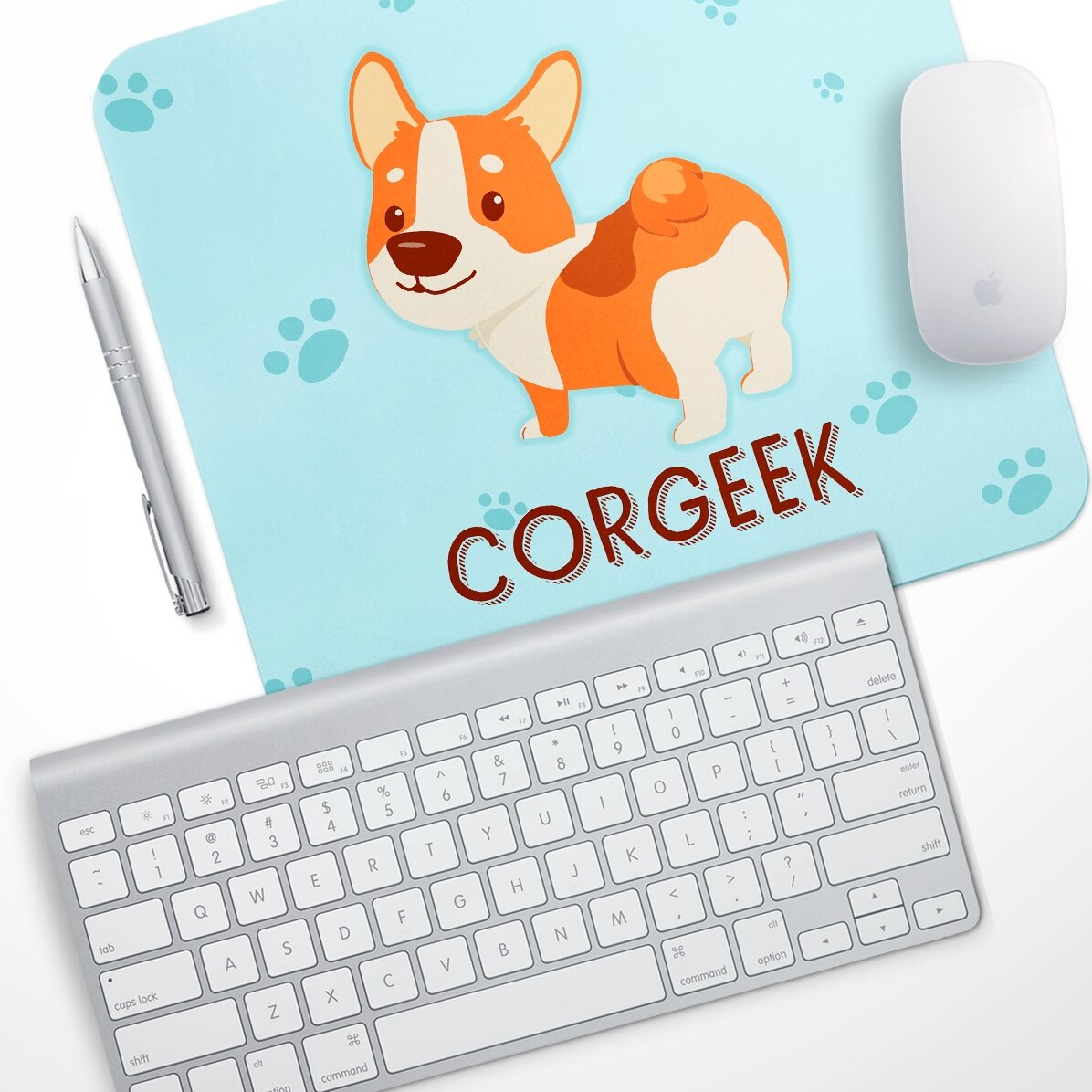 Individuell gestaltetes Mauspad mit Text – Corgeek