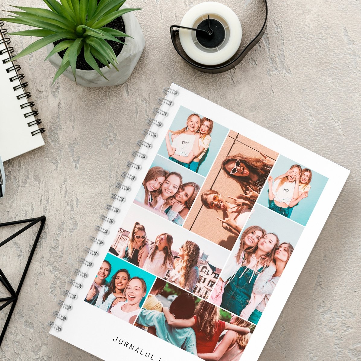 Personalisiertes Notizbuch mit 8 Fotos und Text – Beste Freunde