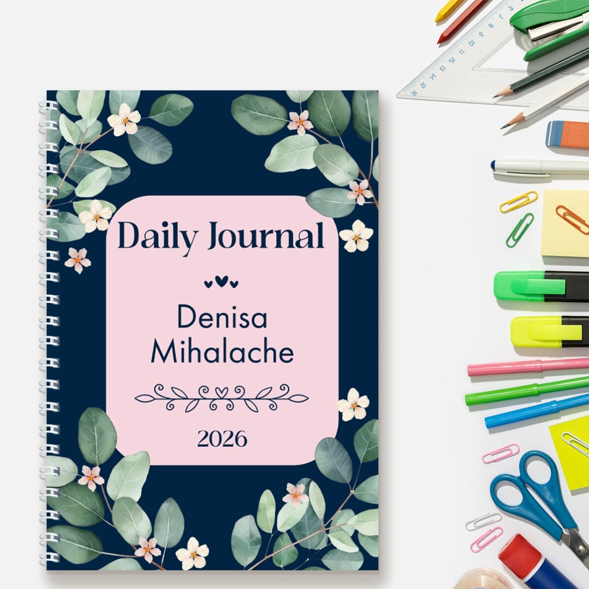 Personalisiertes Notizbuch mit Text – Daily Journal