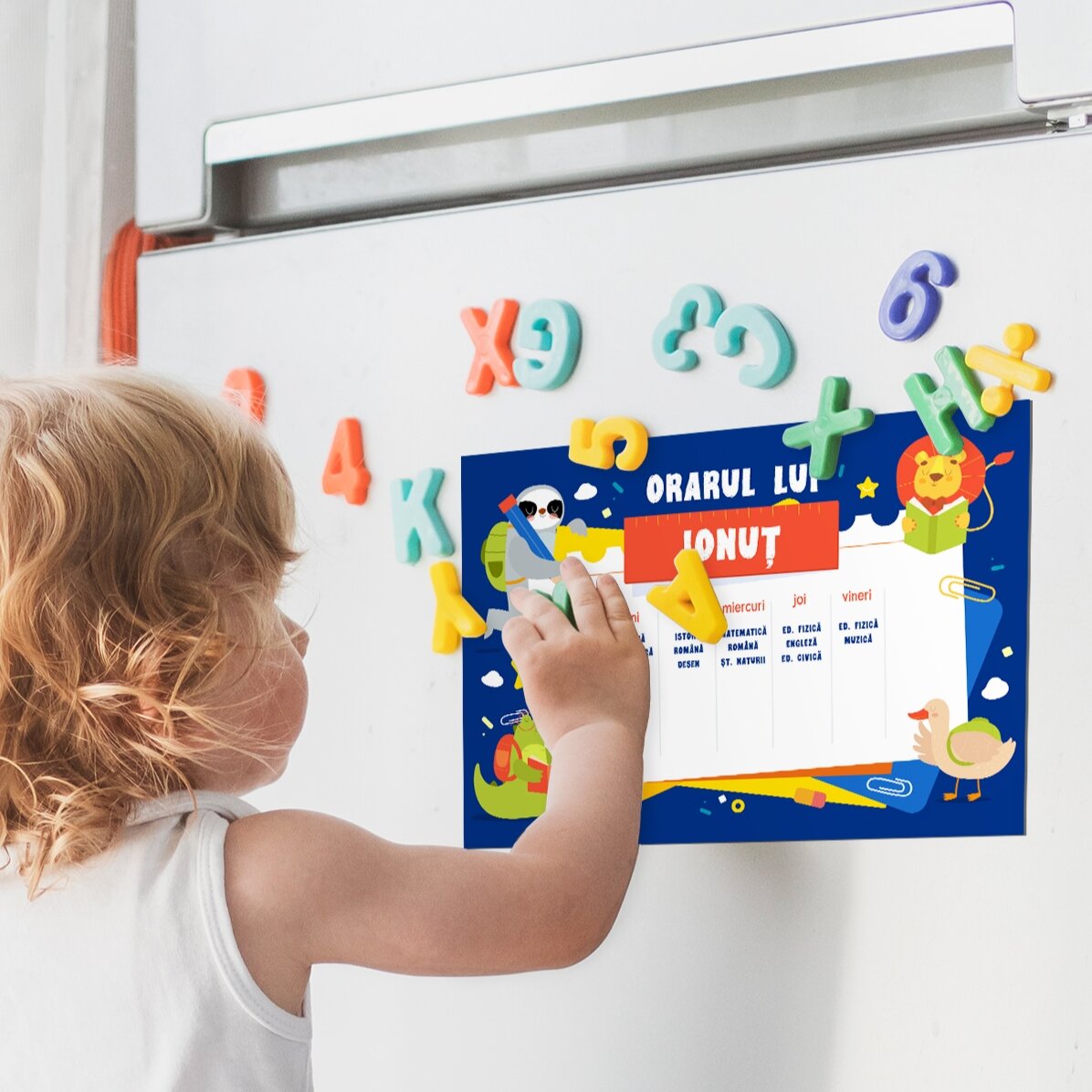 Individuell gestalteter Stundenplan mit Text – Tierchen