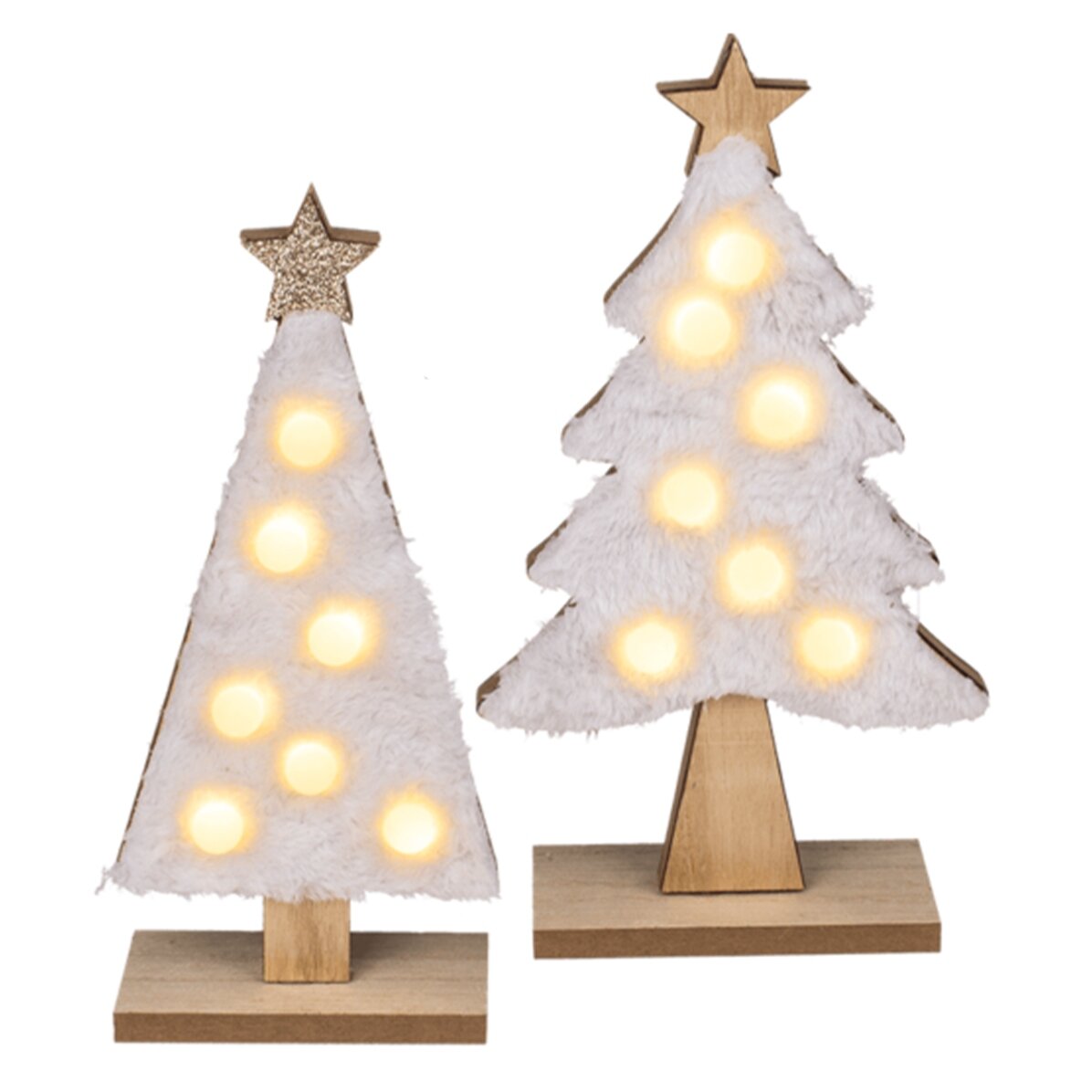 Holzornament – Weihnachtsbäumchen mit Lichtern